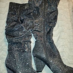Sparkly knee boots size 13w!